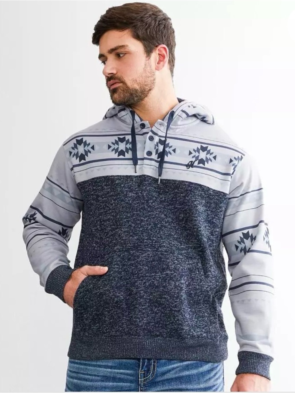 Hooey Men’s Jimmy Hooded Henley Sweatshirt
